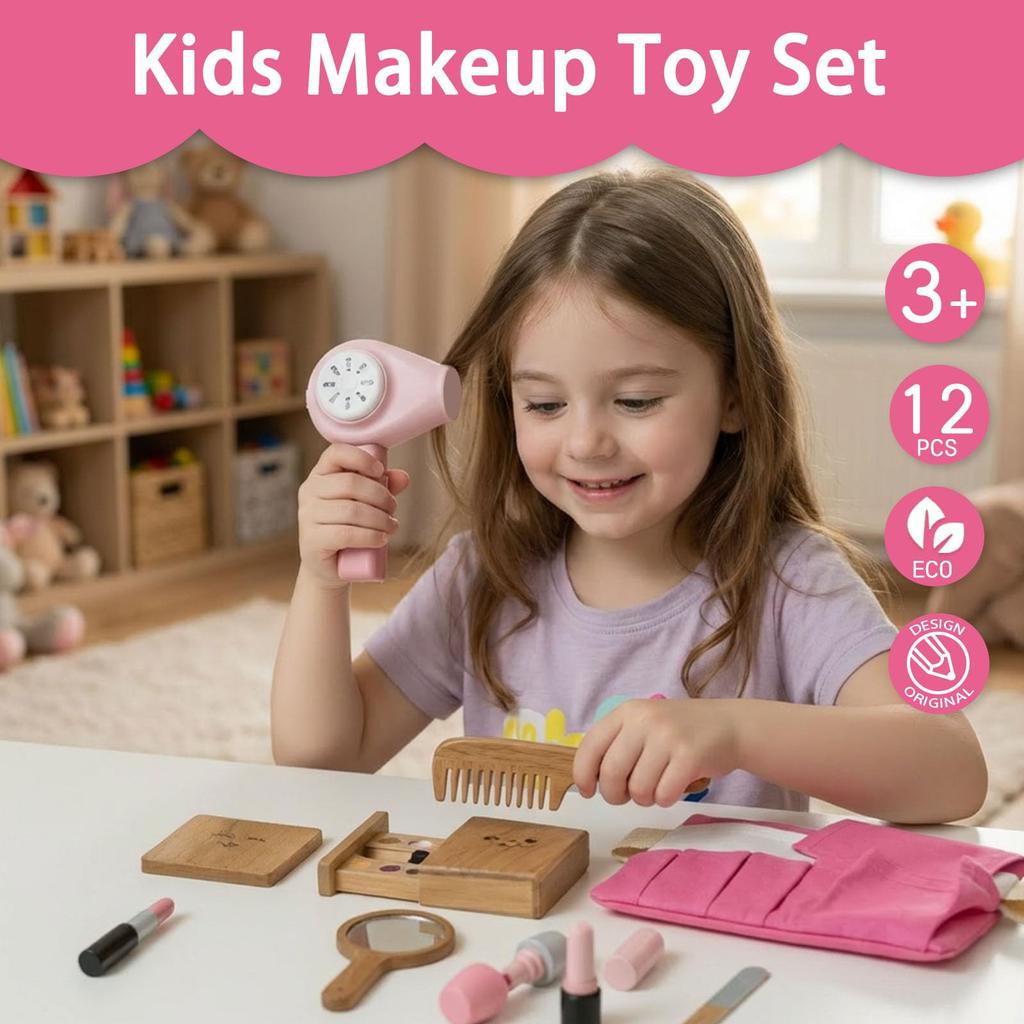 UMU Makeup Toy Set for Kids: Makeup Play Set, Additive-Free, Nail Polish, Mirror Included, Birthday Present