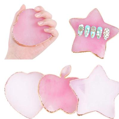 Nail Art Palette Cosmetic Color Mixing Pigment Plate Star Love Fruit Shape Resin Piece Polish Holder