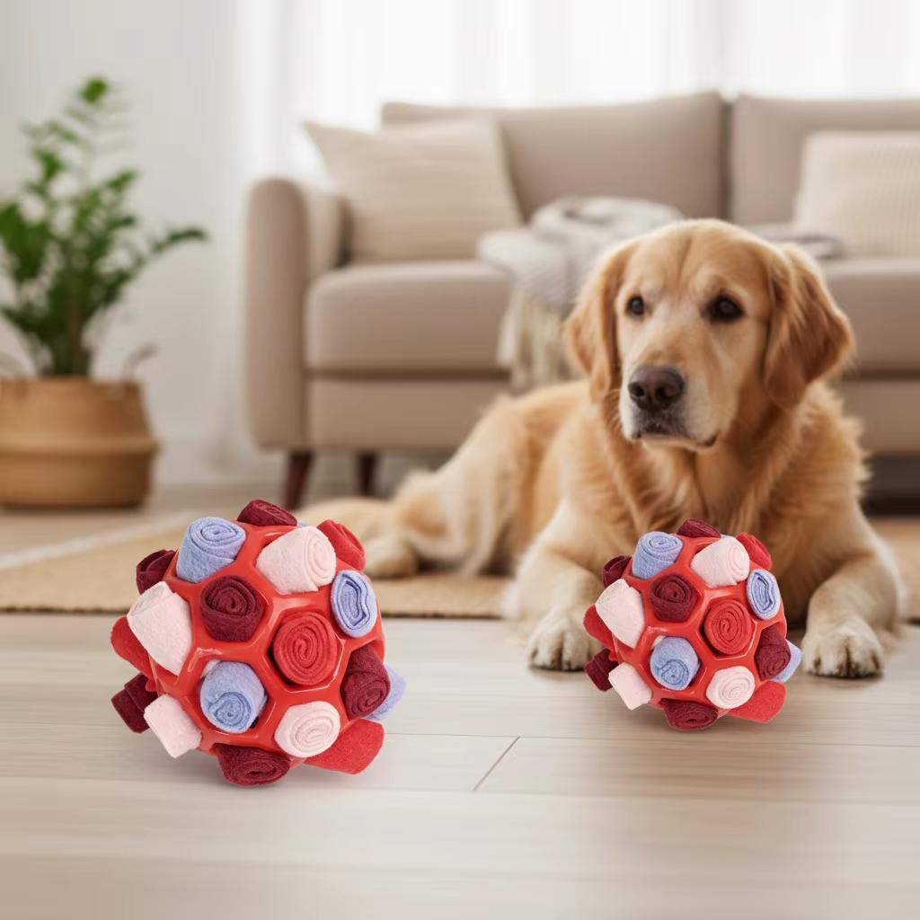 Durable Modern Cute Plush Dog Snuffle Ball Shaker Interactive Chew Toy Encourages Natural Foraging Skills