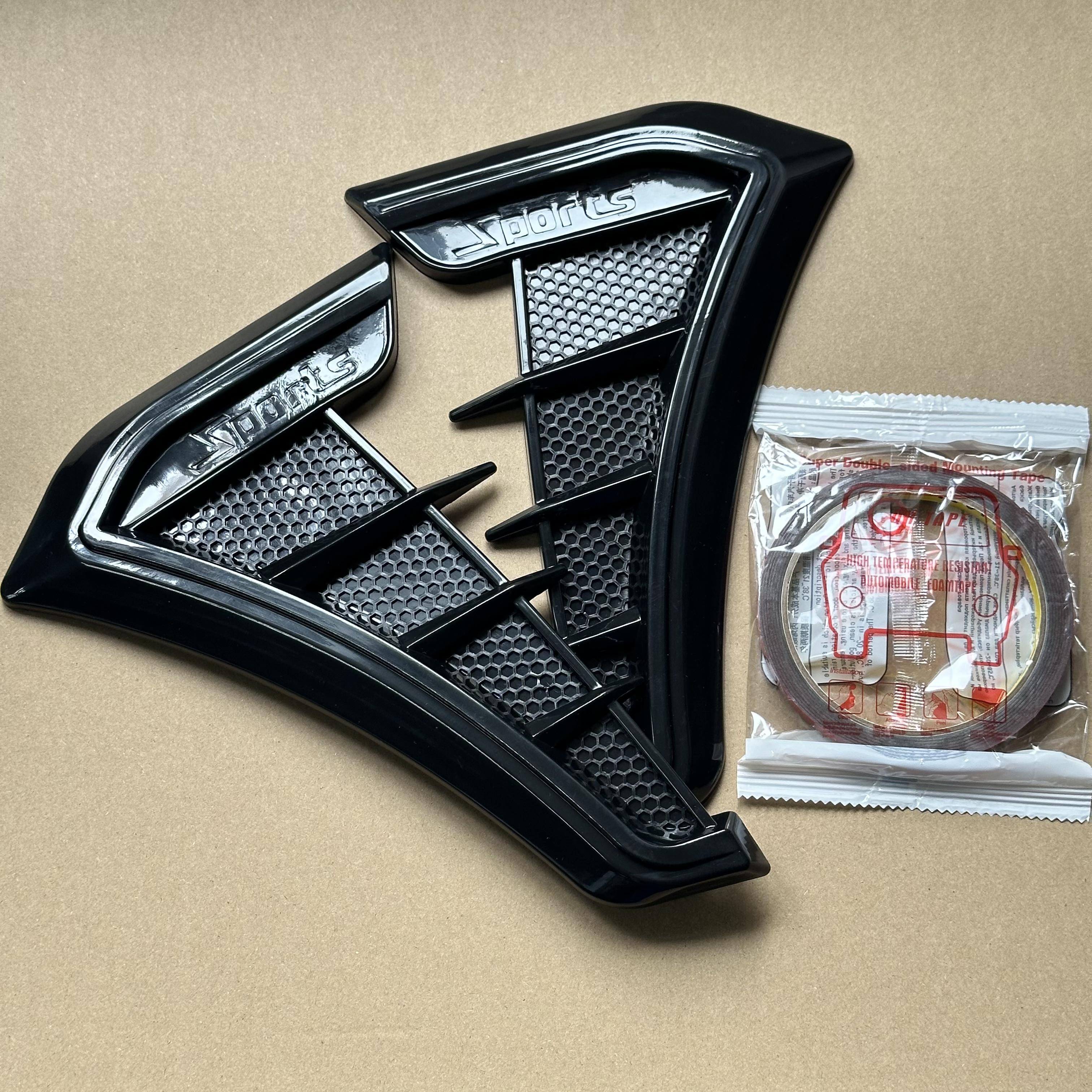 

Vent Cover Fender Hood Air Flow Intake Trim Car Side Exterior Accessories Wing Decals Ventilation Sticker Modified Styling 2pcs чёрный