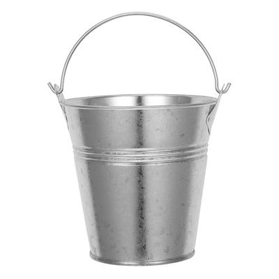 BESTonZON Tin Mini Plant Pot Stylish Galvanized Metal with Trash Small Item Interior Pen Cutlery Antique Planter Bucket, Bucket, 9cm, Flower/Succulent