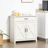 Buffet - HOMCOM - tiroir, 2 portes de grange et étagère réglable - MDF et panneau de particules - 80 x 39,7 x 80 cm - blanc