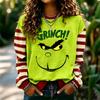Women's Fashion Long Sleeve Neck Pullover Sweatshirt with Christmas Print