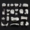 5/10pcs Steel Color Stainless Steel Connector Beads For Jewelry Making Supplies Heart Moon Star Geometric Loose Bead DIY Finding