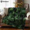 Green Swirl Texture Ultra Soft Sherpa Fleece Blanket Fluffy Warm Halloween Cozy Throw for Sofa Couch Bedroom Gift All Season