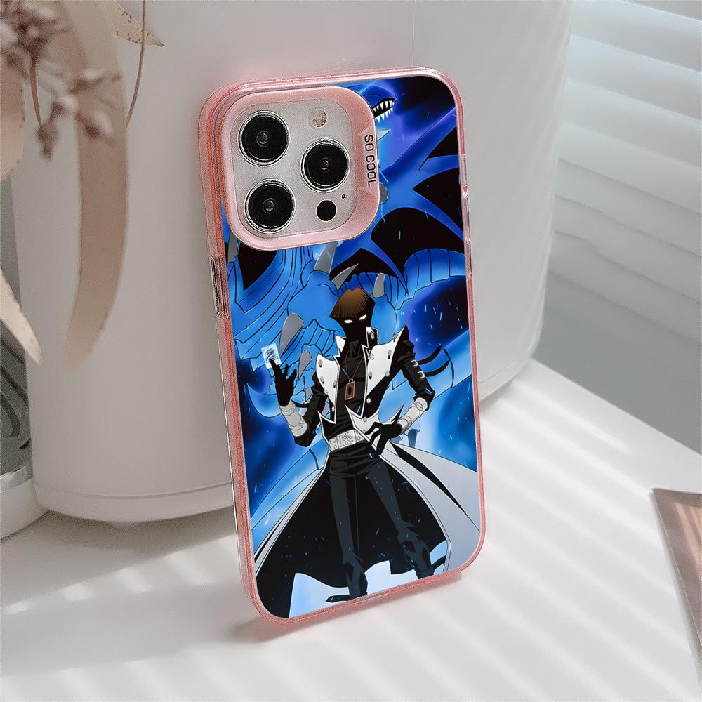 Yugioh Seto Kaiba Phone Case for iPhone 17 16 15 14 13 12 11 X XR XS Air Pro Max Plus Pink Colorful Silver Cover