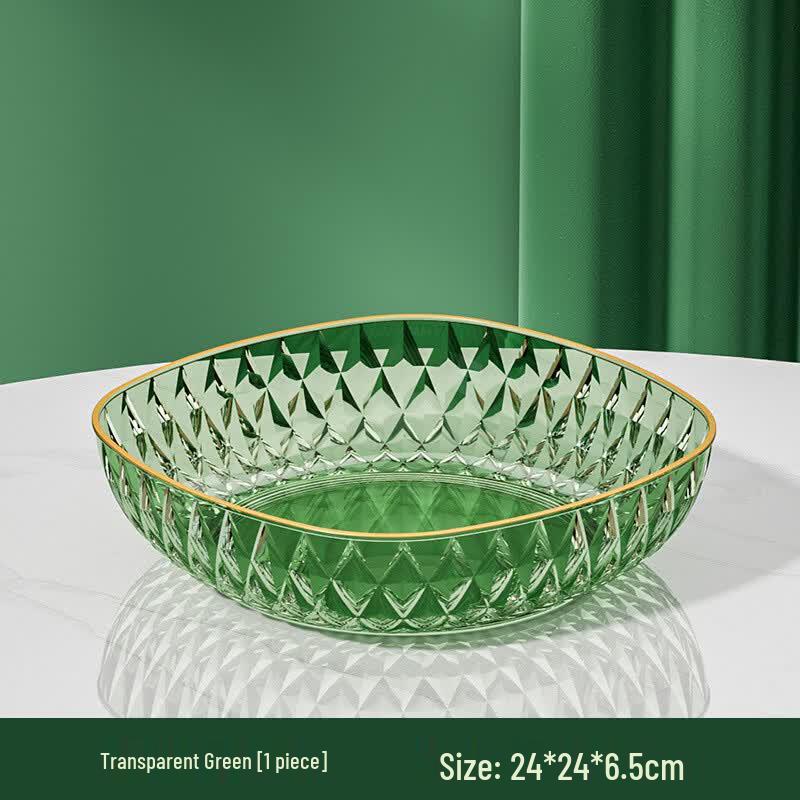 

ZISIZ Crystal Green Diamond Snack & Fruit Tray (Set of 2)