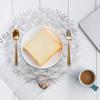 Flower Bloom Placemats 38cm Pressed Vinyl Round Table Mates for Dining Room Set of 4/12 Washable Holiday Wedding Table Decor