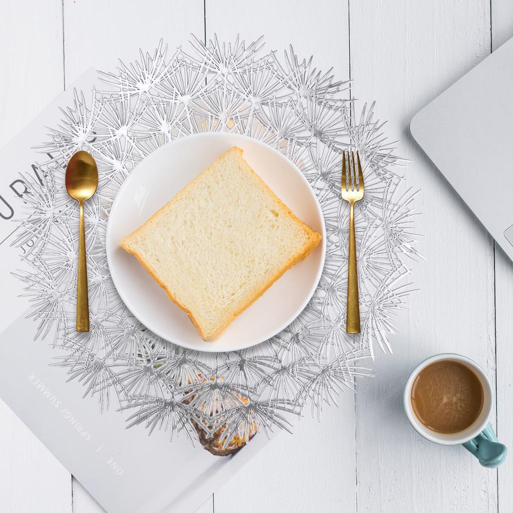 Blütenblüte Tischsets 38cm Gepresstes Vinyl Runde Tischsets für Esszimmer Set mit 4/12 Abwaschbar Feiertag Hochzeit Tischdeko