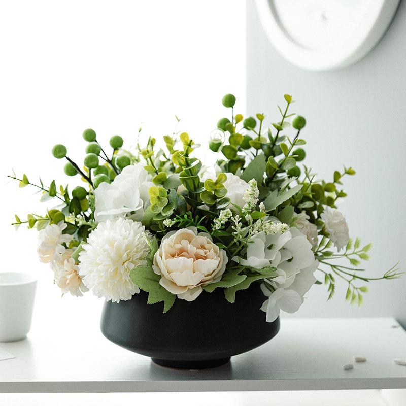 Nordic Modern Faux Flower Bouquet for Indoor Living Room or Dining Table Decor