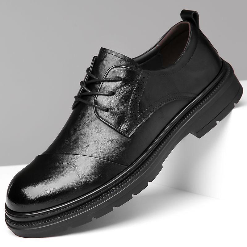 

2025 Men s British Style Waterproof Leather Shoes: Spring, Summer, Autumn - Formal, Casual, Lightweight, Minimalist 42