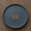 Peacock Green Glazed Ceramic Gongfu Teacup Saucer Coaster - Creative Heat-Insulating Pottery Mat for Tea Ceremony Accessories
