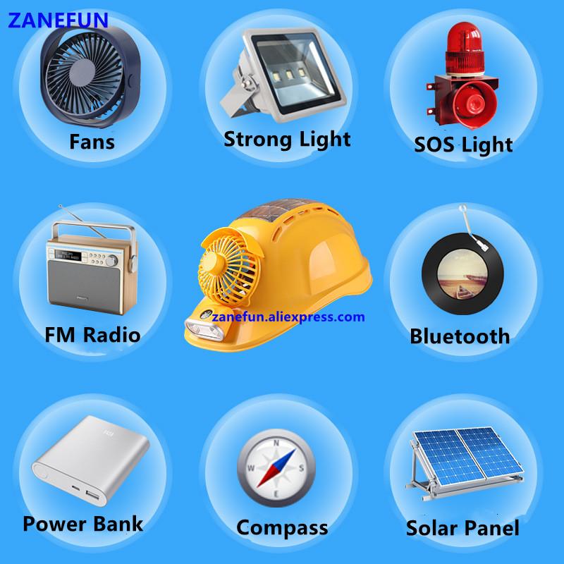 Safety Helmet With 2 Fans LED Headlight 10000mAh Rechargeable Battery Bluetooth Vented ABS Hard Cap Outdoor Work Helmet