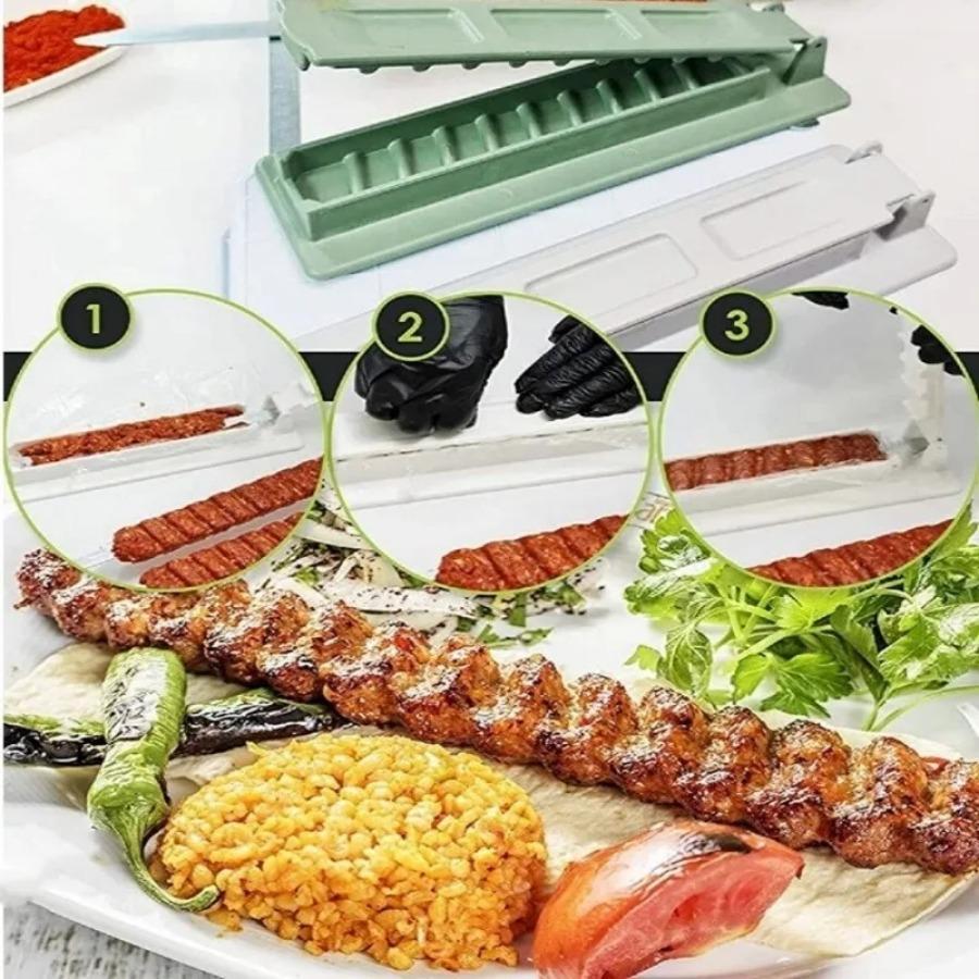 Row Kebab Maker Bbq Meat Skewer Machine Kebab Press Maker Reusable Plastic Bbq Skewer Maker Kebab Preparation BBQ Tool