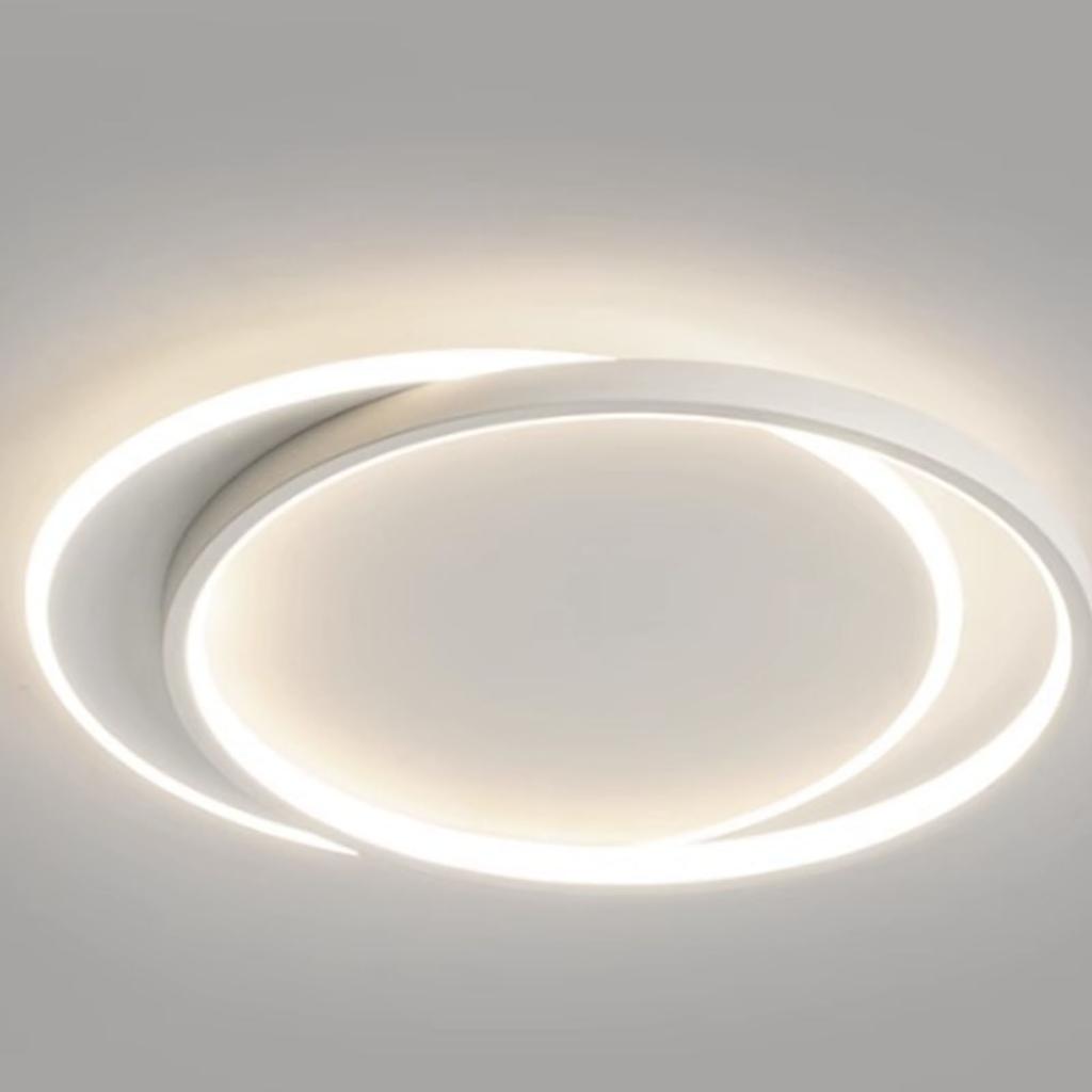 Flush Mount Ceiling Light Fixture with Remote Control Stepless Dimming Modern Ceiling Lamp for Bedroom Kitchen 110V Stacked Circular