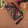Women's Vintage Style Embroidered Wallet with Cufflink Accent