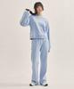 Willy War Studio Puff Sleeve Crop Sweatshirt Set [Sky Blue]