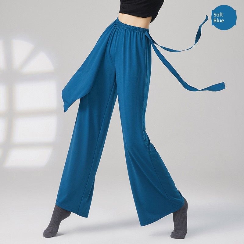 

Queen Pants Classical Dance Loose Gauze Loose Pants Present Dance Exercise Clothing Adult Performance Wear Training Dance Pants Soft Blue XL