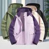 Unisex Windproof Plus-Size Jacket - Spring & Autumn Color Block Workwear for Outdoor Hiking