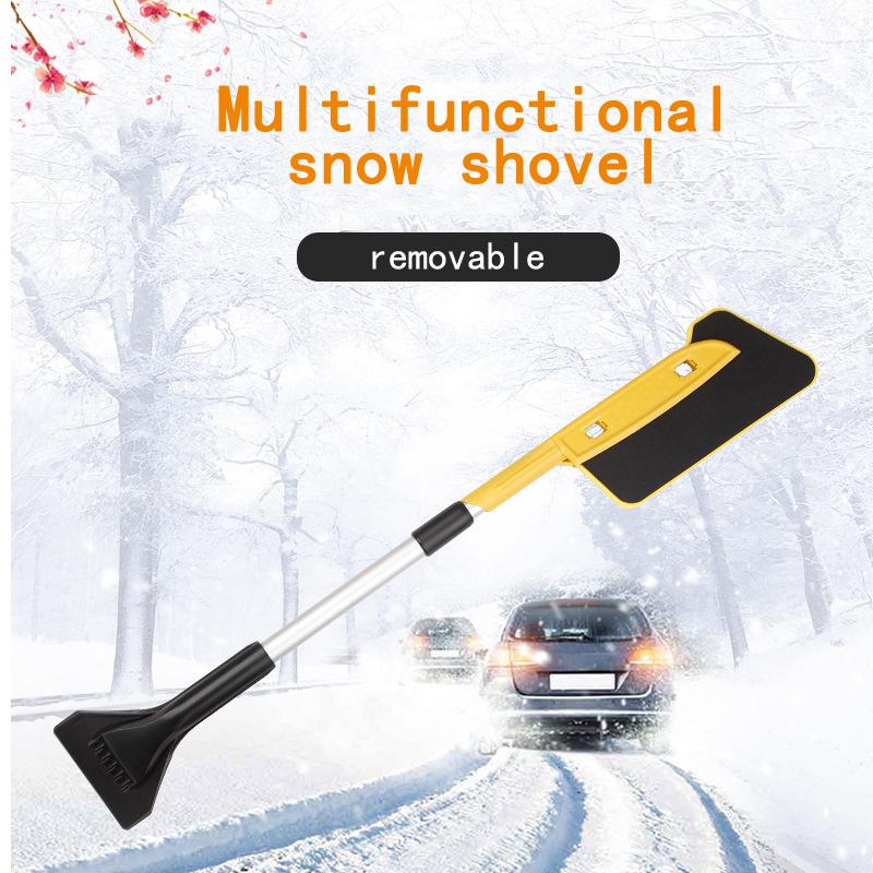 Auto EVA Pala da neve Pala da neve multifunzionale Asta lunga Antighiaccio Strumento per spazzare il ghiaccio Spazzola per la rimozione della neve per accessori auto invernali