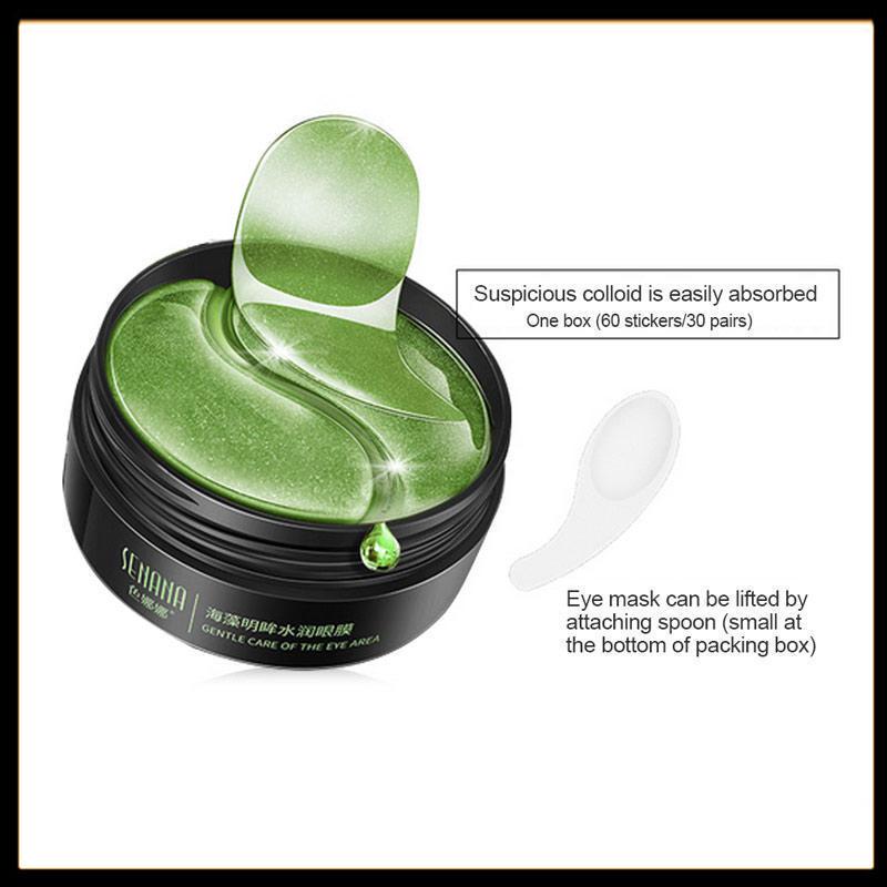 60 peças de máscara de colágeno para os olhos, pérola dourada, algas marinhas, cuidados com os olhos, máscara de gel hidratante antirrugas