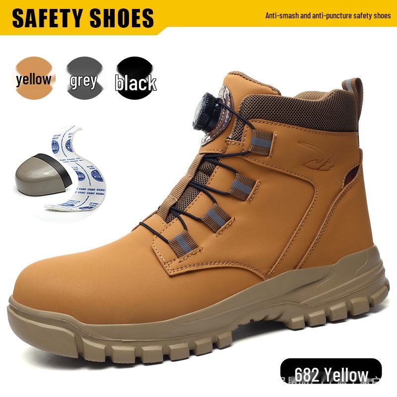 Men's Durable, Lightweight, Water-Repellent Safety Boots - Anti-Smash, Anti-Puncture Protection