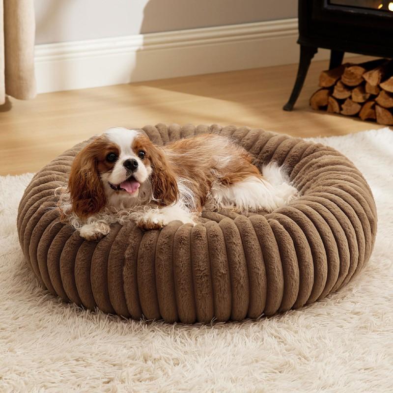 Plush Round Pet Bed Dogs Cats Winter Warm Nest Heavyweight Faux Fur Cushion 40-100cm