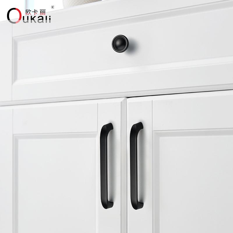 128mm Home Hotel Italian Aluminium Alloy Black Color Furniture Handles Drawer Kitchen Cabinet Bookcase Hardware Cabinet Pulls