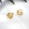 IMI C-Shaped Hoop Earrings: Women's Elegant Niche Design, High-End Stainless Steel (YE313)