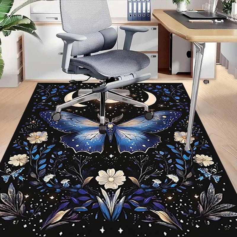 1pc Butterfly Night Carpet Anti Slip Polyester Floor Mat for office.Bedroom
