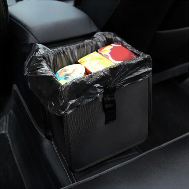 Hanging Car Trash Can Car Seat Back Waterproof Garbage Bag Beverages Snacks Umbrella Storage Box Organizer Car Accessories