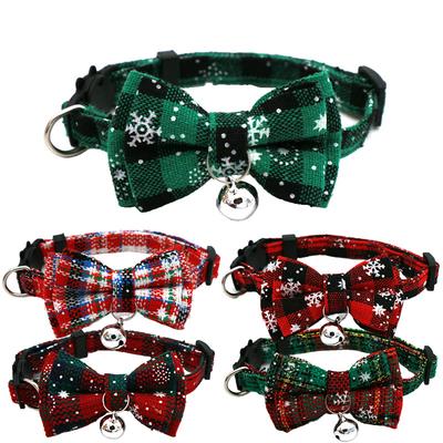 Adjustable Christmas Pet Collar with Bell and Bow for Small Dogs Cats Festive Party Costume Accessories 2026 New Year Gifts