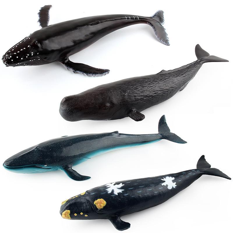 Soft Pvc Ocean Animal Model Toy Collection Featuring Blue Whale And Sperm Whale