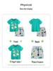 Boys' Summer Short Sleeve Set with Luminous Animal Print, Knit Cotton Sportswear