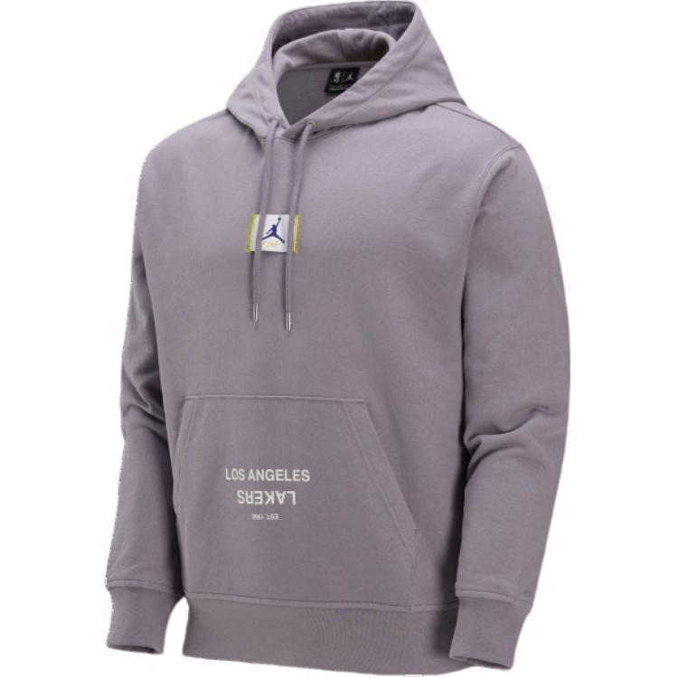 Air Jordan Los Angeles Lakers Courtside NBA Fleece Pullover Hoodie Asia Sizing Purple Smoke Men s FV8263-524 XL
