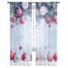 Christmas Snowball Sheer Curtains for Living Room Decoration Window Curtains Kitchen Tulle Voile Curtains
