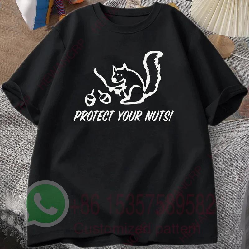 Protect Your Nuts Mens Tshirt Summer Tracksiut Oneck Pullovers Shortsleeved Top Harajuku Cotton Sweatshirt Casual Streetwear