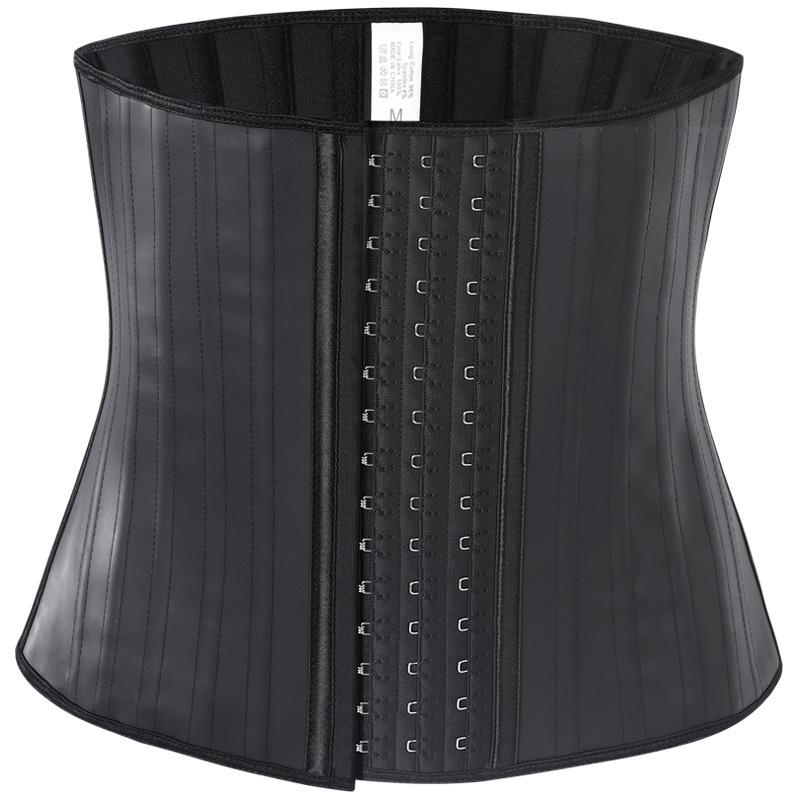 Matte Rubber Waist Trainer: 25 Steel Bone Sports Shaper for Women's Fitness.