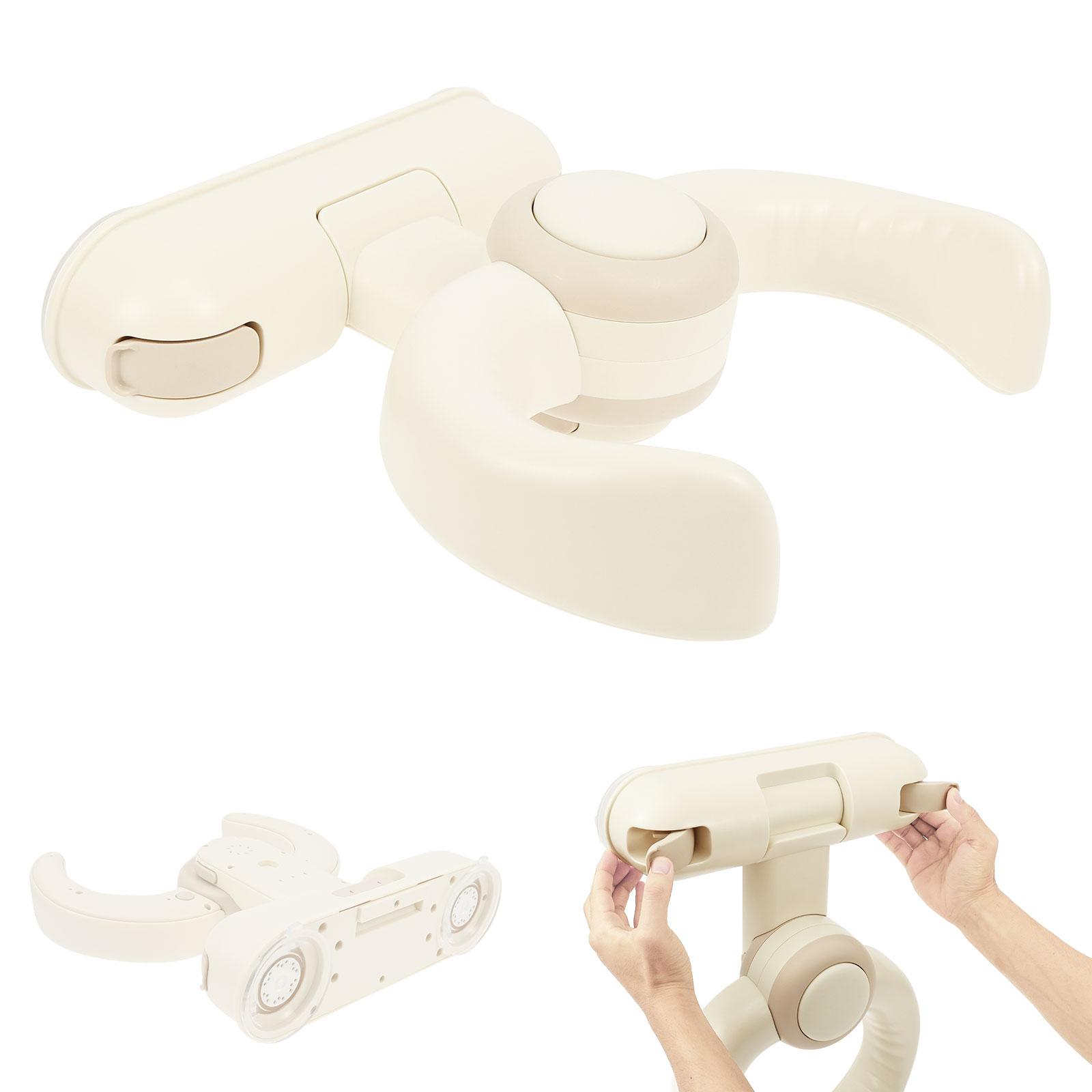 Foldable Baby Shower Stand Adjustable Wall Mounted Baby Shower Standing Support No Drill Baby Bath Helper for Infant 6-36 Months
