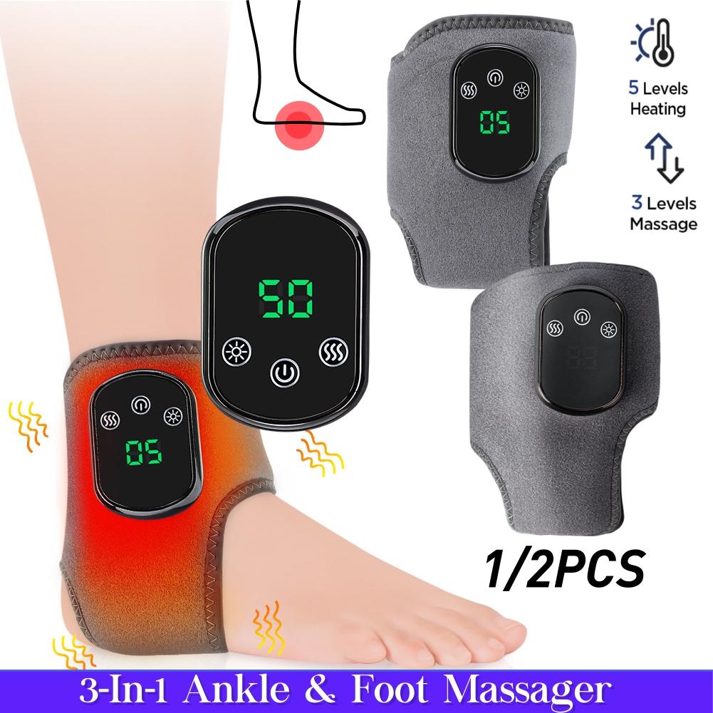 Heating Ankle Massage Belt Electric Hot Compress Vibration Massage Hand Wrist & Foot Ankle Guard Band Carpal Wrap Support Brace