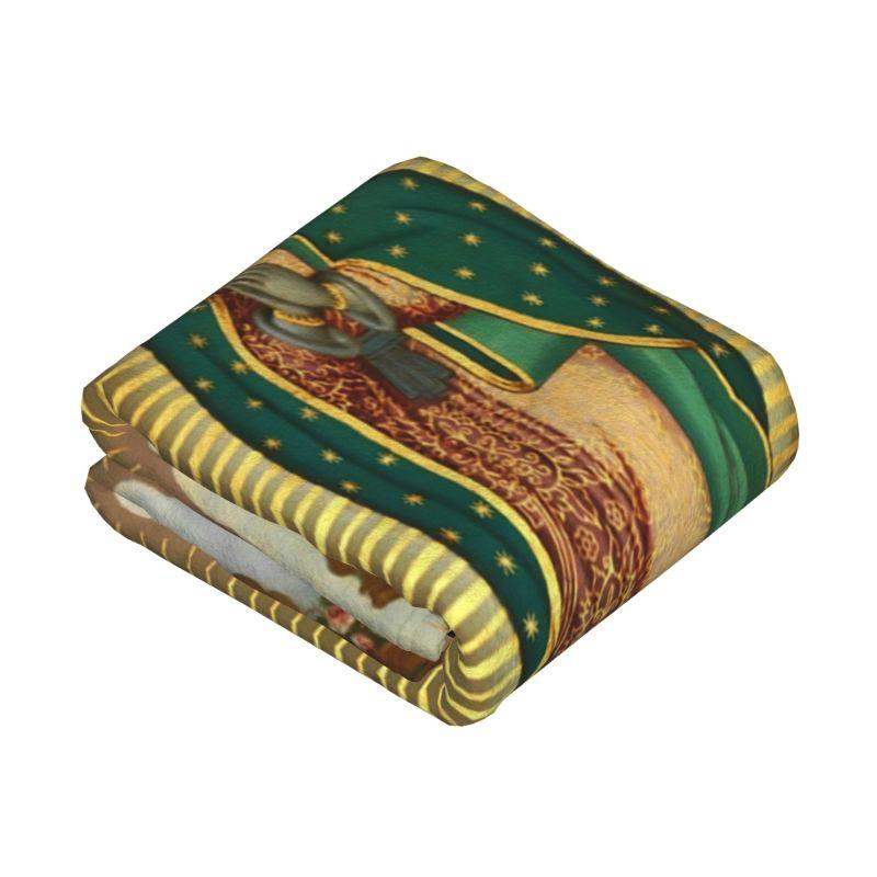 Custom Virgin Mary Of Guadalupe Blanket Soft Fleece Spring Warm Flannel Mexico Catholic Saint Throw Blankets Bedroom Bedspread