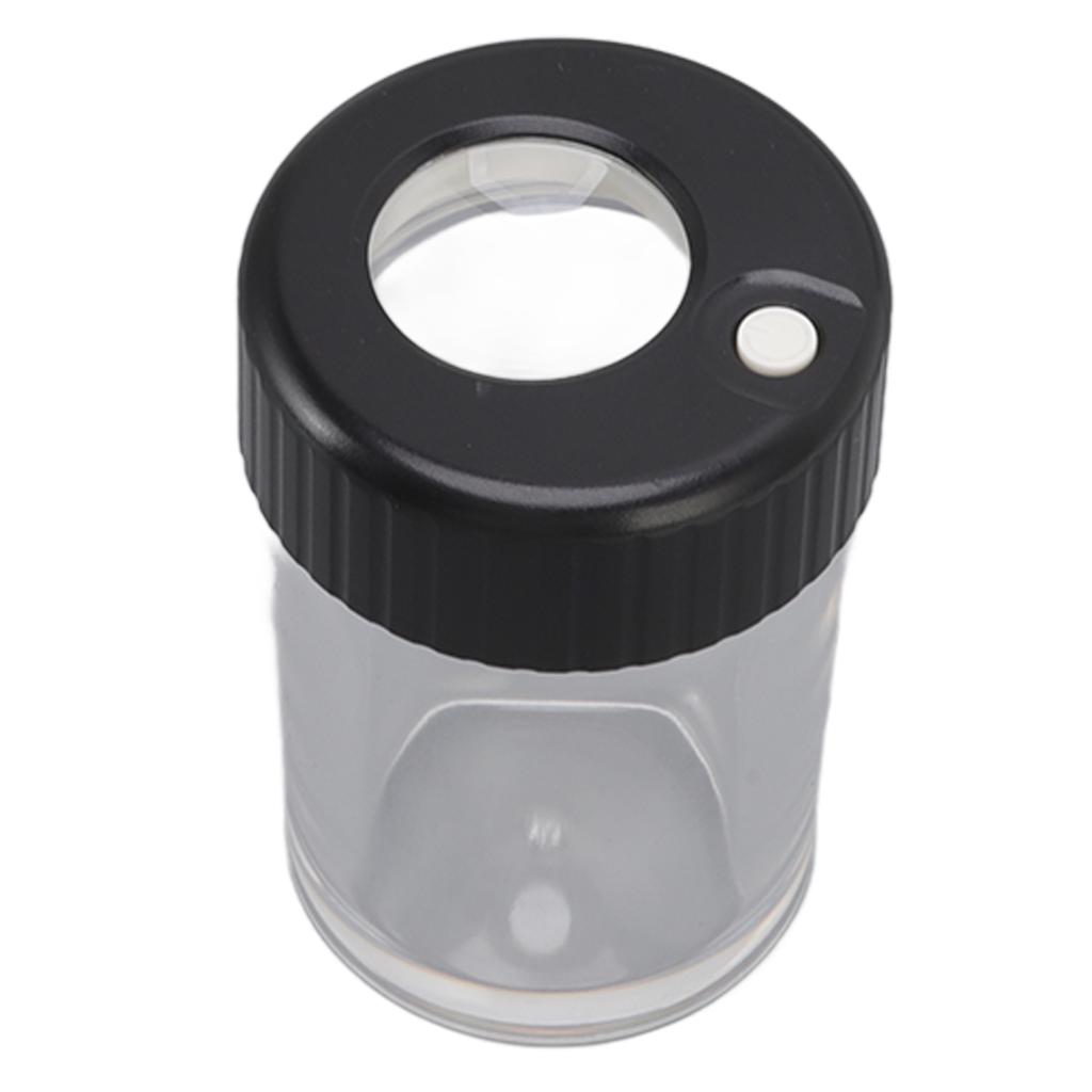 Magnifying Viewing Jar Multifunction Waterproof Magnifying Glass Storage Jar with LED Light for