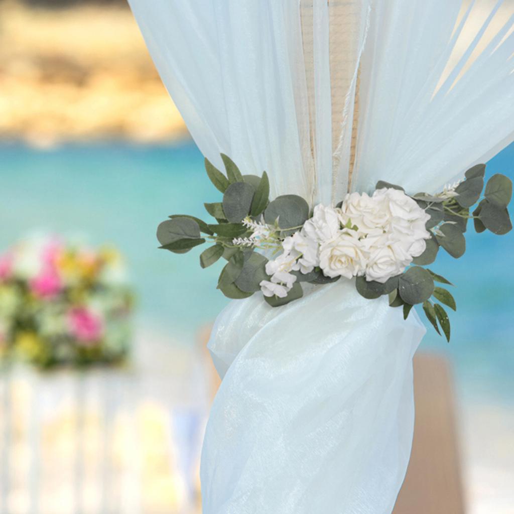 Artificial Wedding Arch Flowers Decorative Handmade Artificial Flower Swag for Backdrop Decoration White