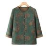 Women's Chinese Style Floral Half-Sleeve Cardigan Top
