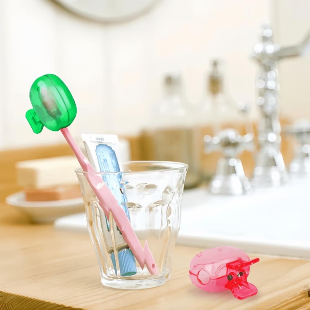 4pcs Portable Toothbrush Head Cover Plastic Protective Toothbrush Storage Rack for Bathroom Home Travel Outdoor Hiking Supplies