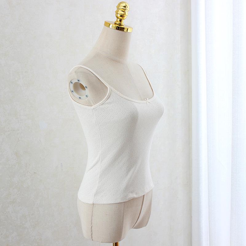 Baumwoll-Ärmellose Weste mit Schleife im Hong Kong-Stil für Damen