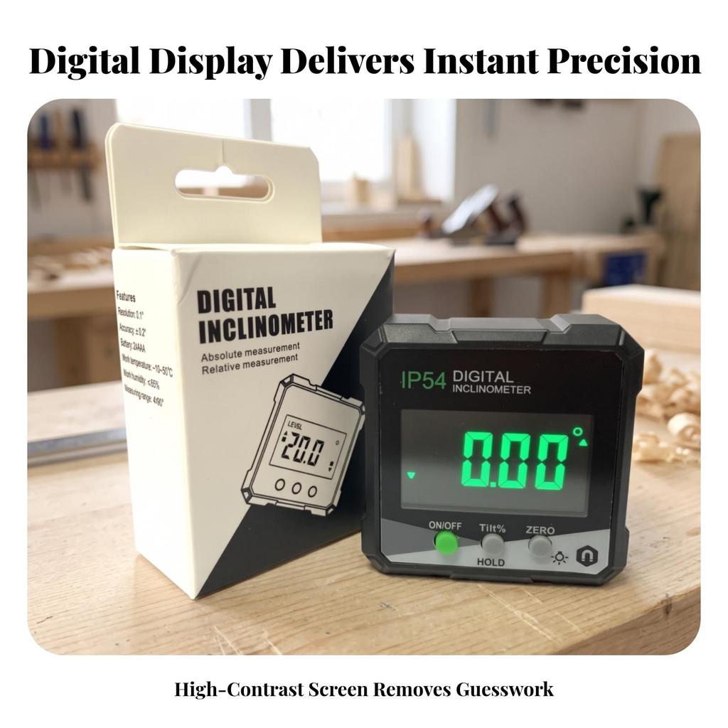 Digital Inclinometer Accurate Bevel Box Exact for Woodworking, Machinery Setup
