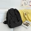 Solid Color Backpack Women's Multi-purpose Bag Student's Large Capacity Handbag Shoulder Bag