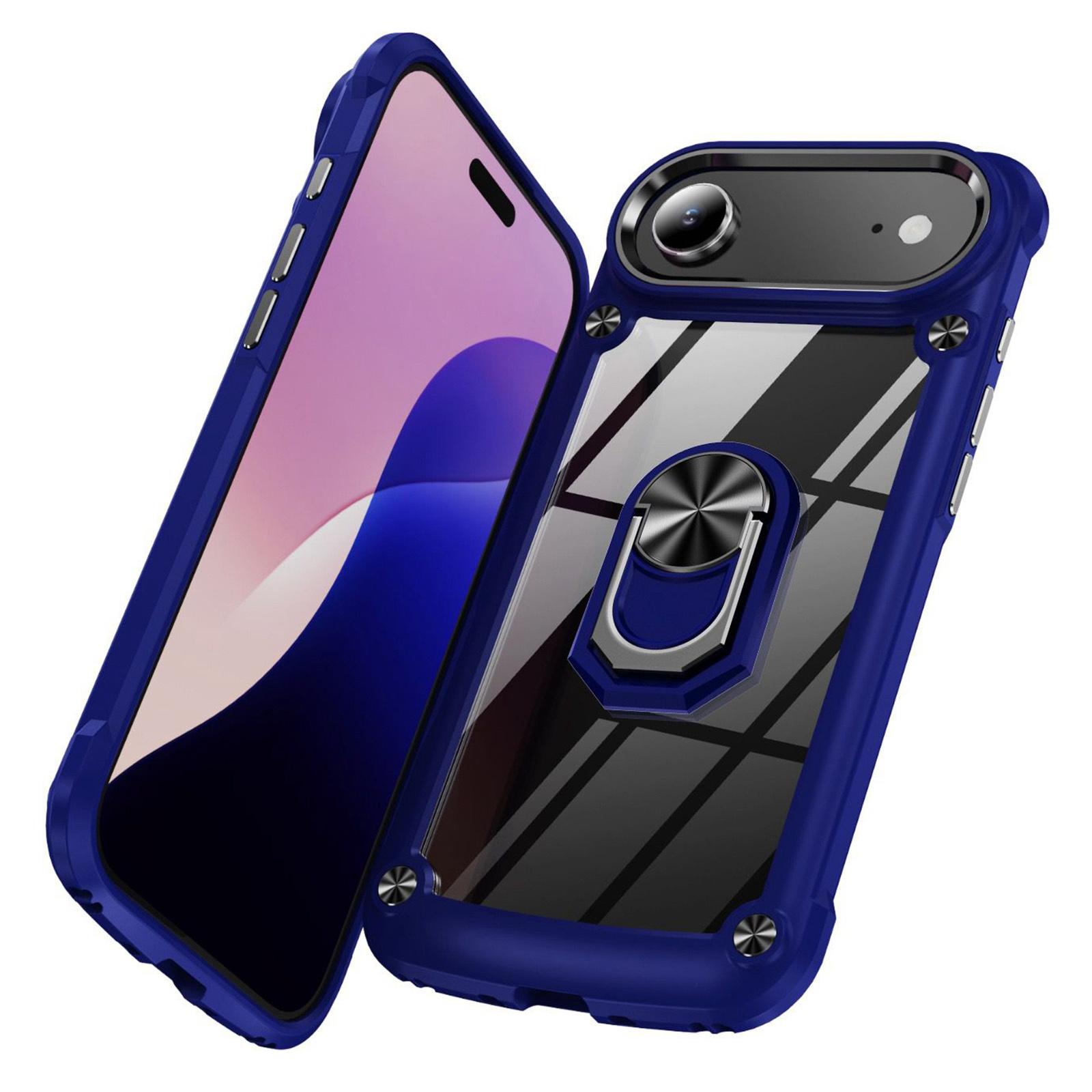 

For iPhone 17 Air Case Alloy Lens Frame PC+TPU Kickstand Phone Back Cover Red