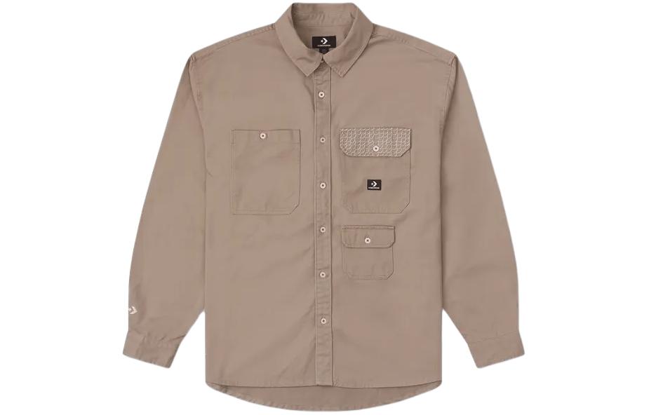 Converse CNY Shirts Men s Khaki Lapel Moderate Other 10026808-A02 M
